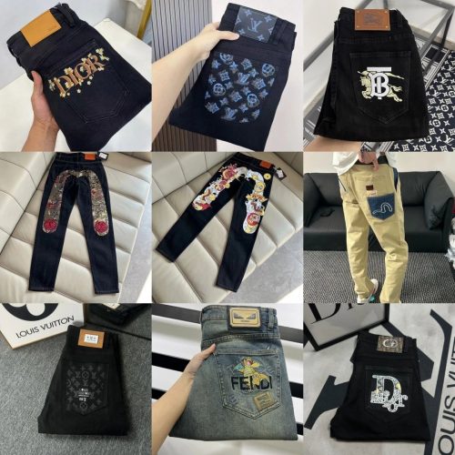 Louis Vuitton LV Monogram Pocket Straight Fit Jeans Black