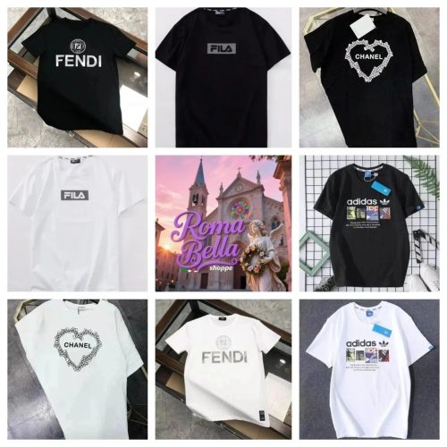 Fendi Logo Print T-Shirt Black