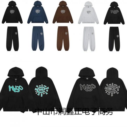 Hugo Graphic Hoodie and Sweatpants Set Casual Tracksuit Multicolor