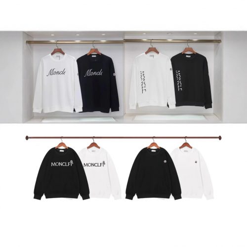 Moncler Script Logo Casual Sweatshirt Black and White