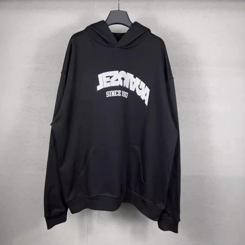 Design Graphic Print Oversized Hoodie Black