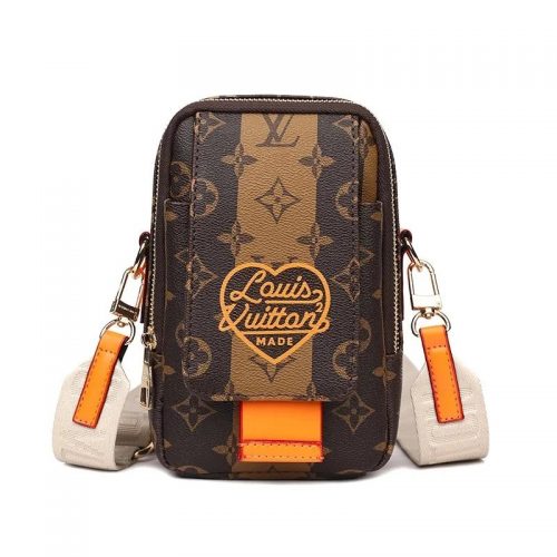 Louis Vuitton LV Nigo Heart Vertical Trunk Crossbody Bag Brown and Orange