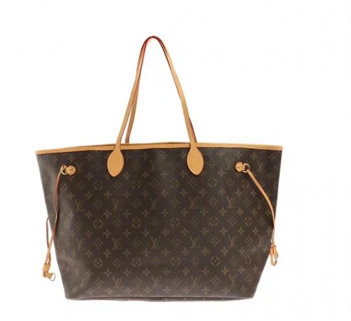 Louis Vuitton LV Neverfull MM Monogram Canvas Tote Bag Brown