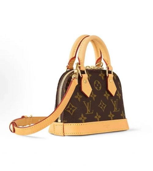 Louis Vuitton LV Alma Nano Monogram Canvas Crossbody Bag Brown