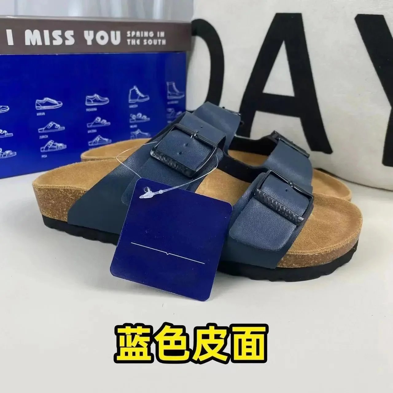蓝色皮面 凉鞋 蓝色皮面 凉鞋