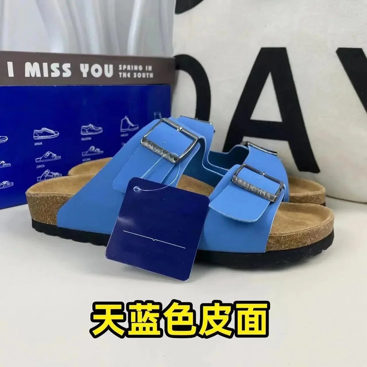 天蓝色皮面 凉鞋 天蓝色皮面 凉鞋