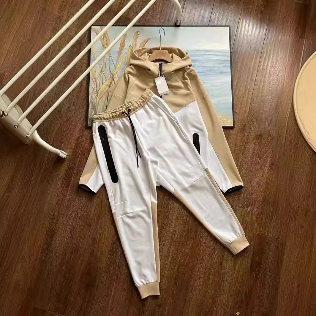 卡其拼白套装 卡其拼白套装