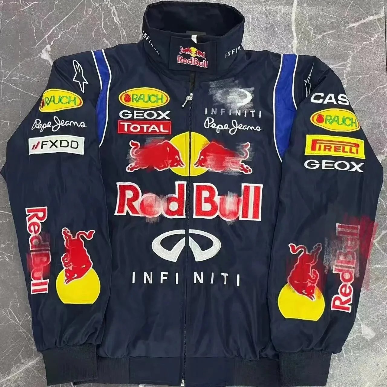 Blue and Red Bull (Embroidered, Cotton-Padded Style) Blue and Red Bull (Embroidered, Cotton-Padded Style)