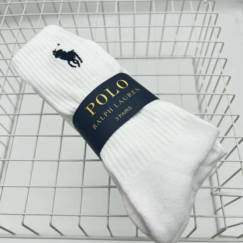 刺绣大标白色高筒（3双)