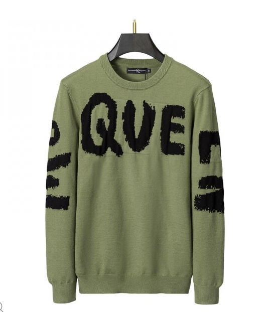 Alexander McQueen AMQ Graphic Knit Crewneck Sweater Green