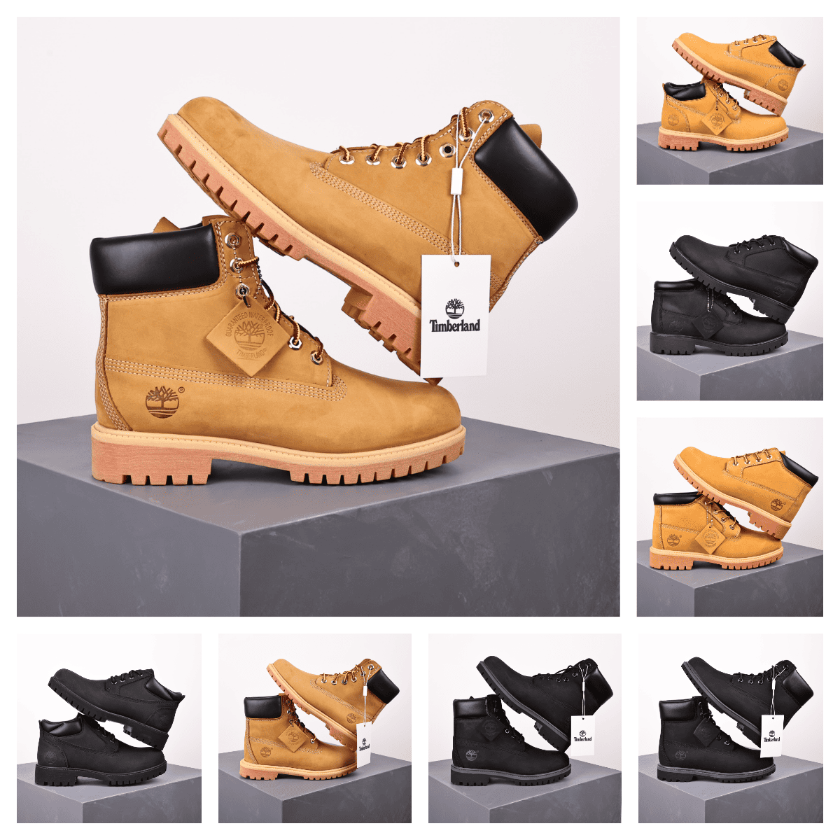 Timberland 6-Inch Premium Waterproof Boots Classic Leather Boots Yellow and Black