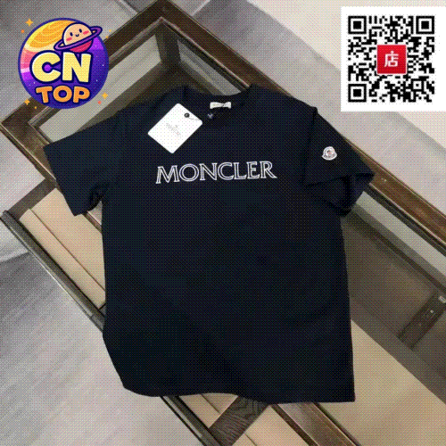 Moncler Graphic Print Cotton T-Shirt Black