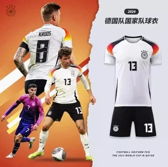 Adidas Germany National Team 2024 Football Jersey White and Black