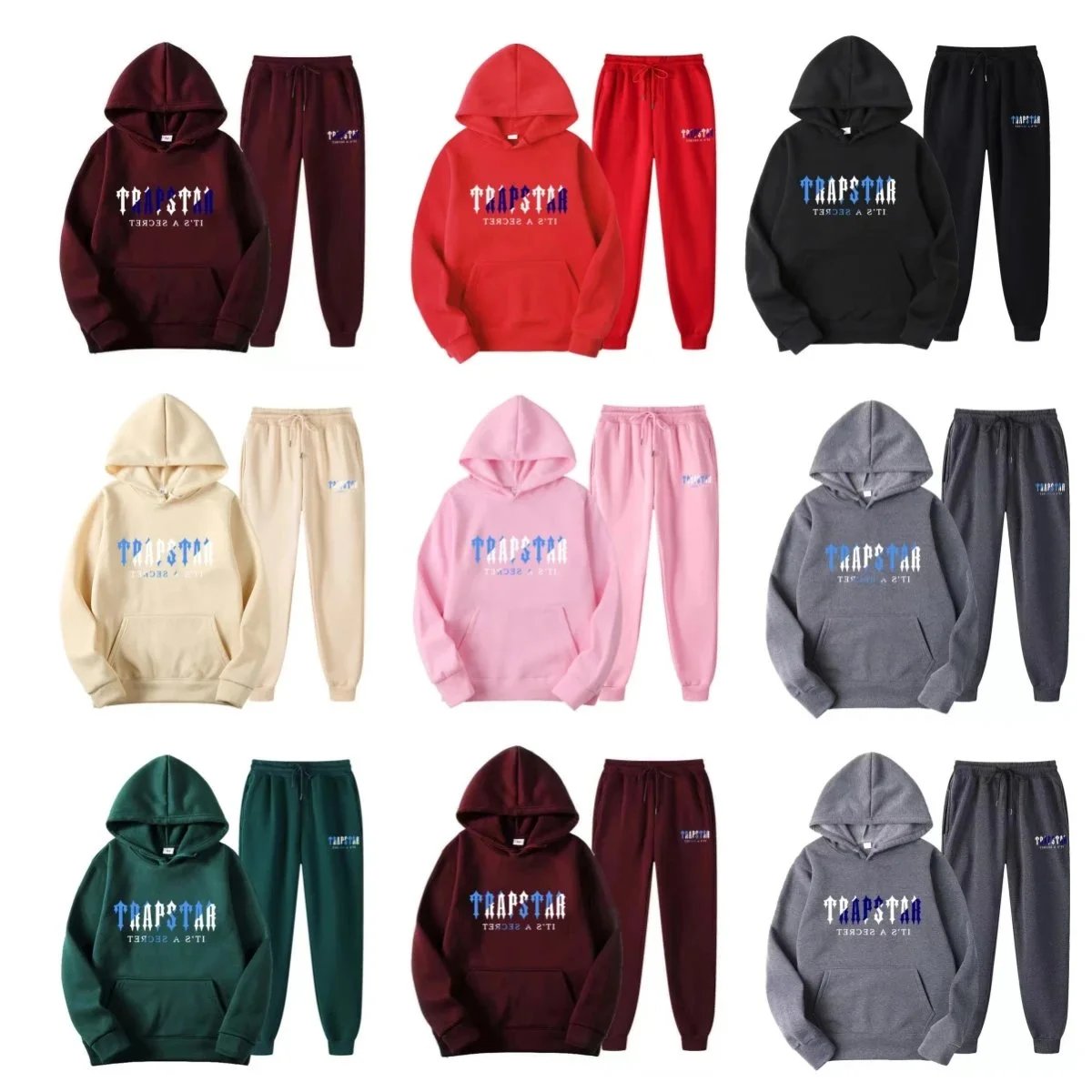 Trapstar It's A Secret Hoodie And Sweatpants Set Casual Tracksuit Multicolor