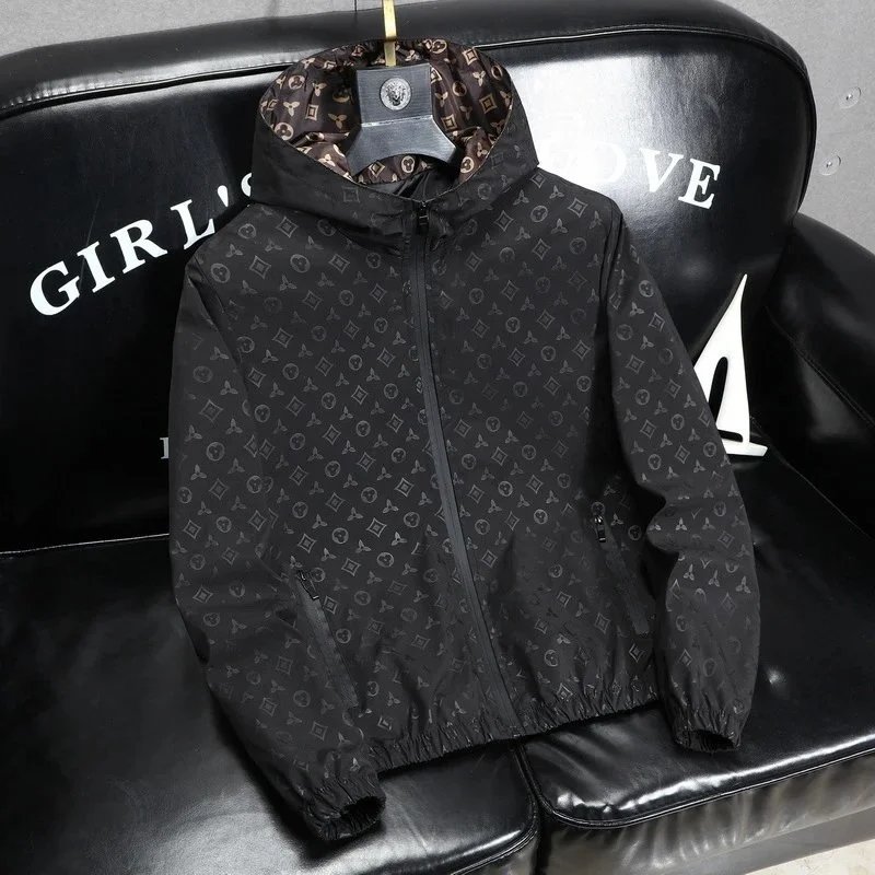 Louis Vuitton LV Monogram Hooded Jacket Lightweight Outerwear Black