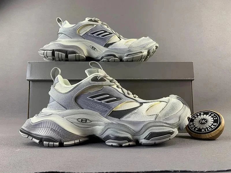 Balenciaga Cargo Chunky Sneakers Gray and White
