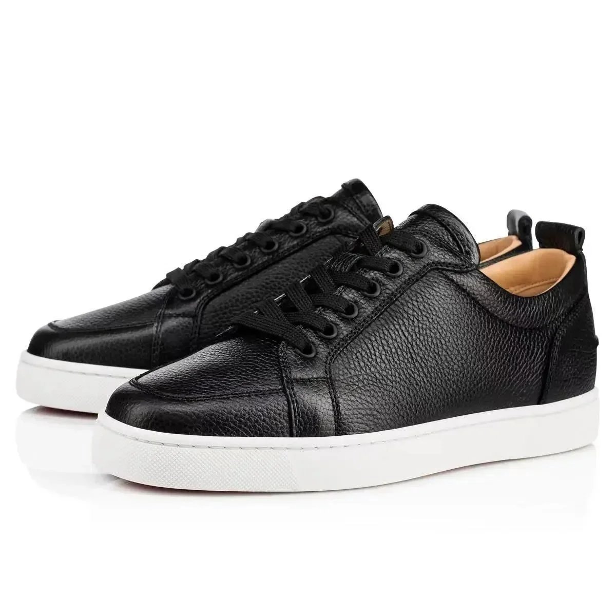 Black lychee-patterned leather