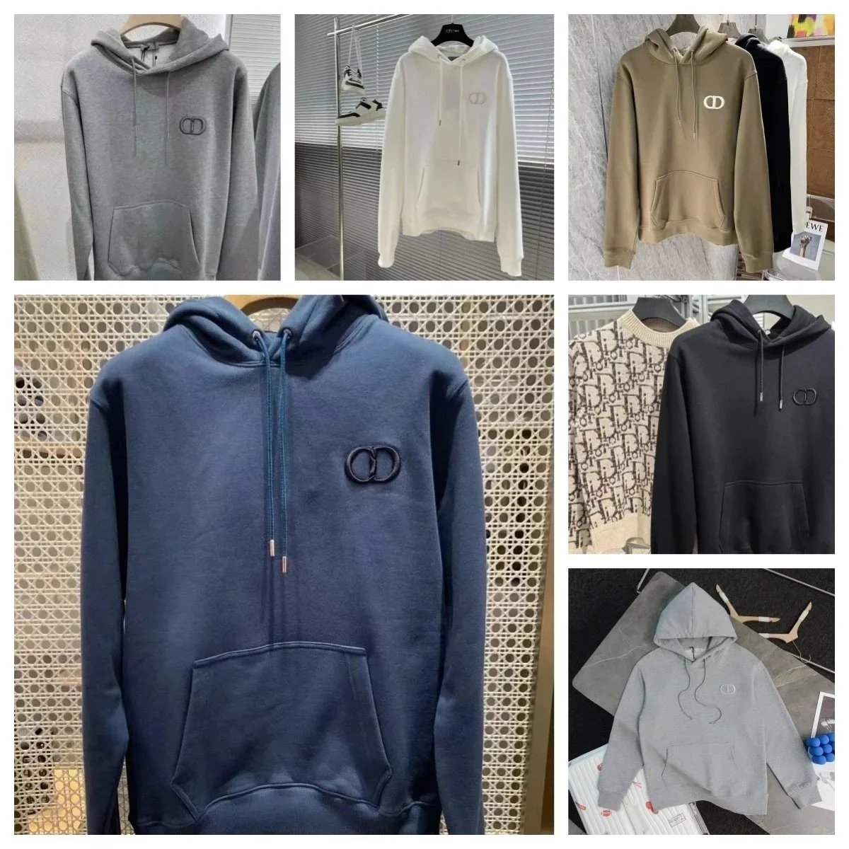 Dior CD Logo Hoodie Casual Pullover Hoodie Multicolor