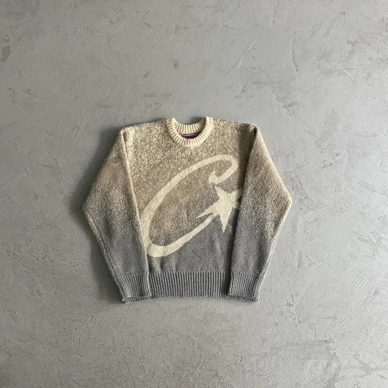 黄灰渐变C星毛衣 黄灰渐变C星毛衣