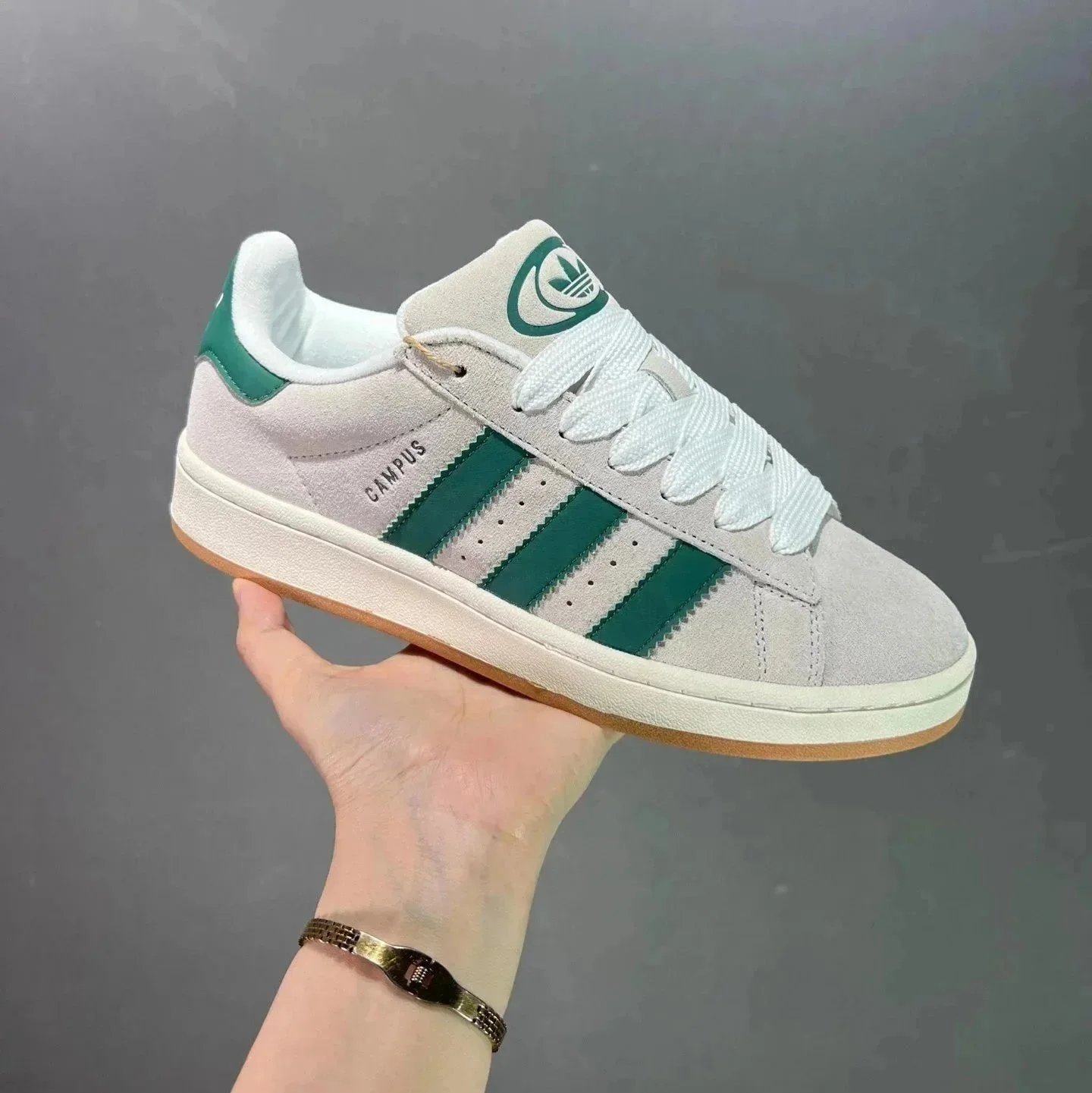 Gray, white, and green Gray, white, and green