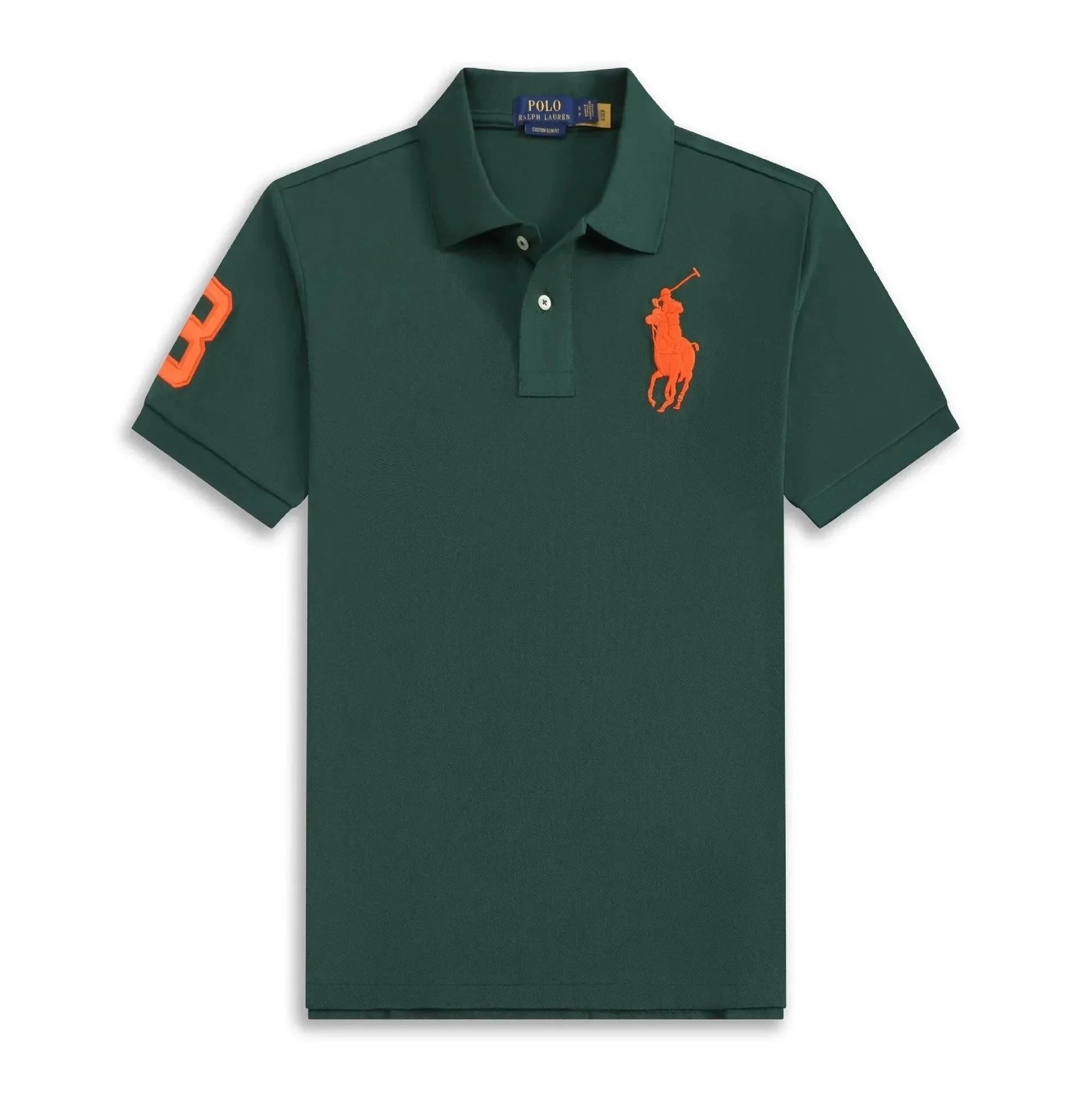 Dark green orange label Dark green orange label